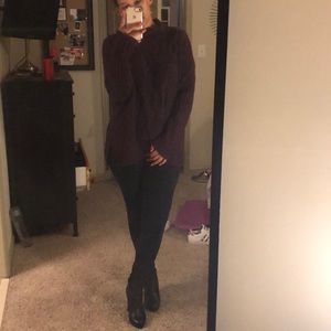 Plum mock turtle neck sweater